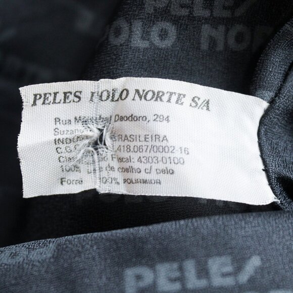 Polo Norte Rabbit Fur Black Jacket 100% Genuine Fur Size Small/Medium - Picture 6 of 7